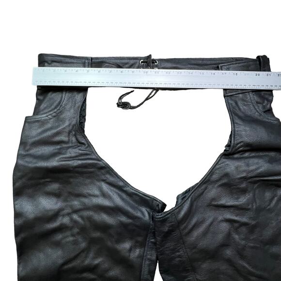 MataGear Inc Men’s 4XL Leather Motorcycle Chaps Pants with Button Zip Closure - Picture 5 of 8